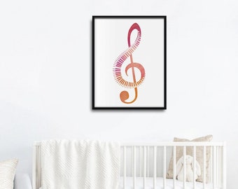 Music Digital Art, for Nurseries and children's room | Digital Download | Printable in Different Colors | 8x10