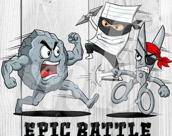 Epic Battle - Rock, Paper, Scissors - PNG - DIGITAL FILE