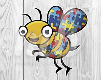 Autism Puzzle Bee - SVG - PNG