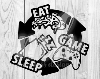 Eat, Sleep, Game - PNG - SVG
