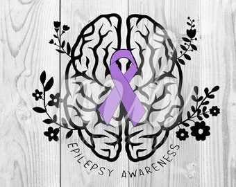 Epilepsy Brain Flower - SVG - PNG