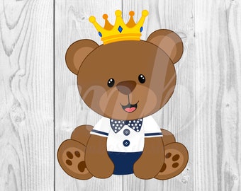 King Teddy Bear - Digital - PNG