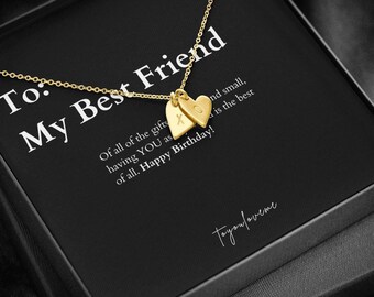 Best Friend Necklace: BFF Necklace, Best Friend Gift Jewelry, Long Distance, Quotes, Friends Forever