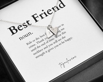 Best Friend Necklace: BFF Necklace, Best Friend Gift Jewelry, Long Distance, Quotes, Friends Forever