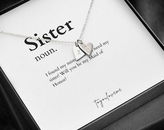 Sister of the Bride Gift Necklace: Sister Wedding, Maid of Honor, Bridesmaid, Best Friend, Bridal Shower, Rehearsal Present