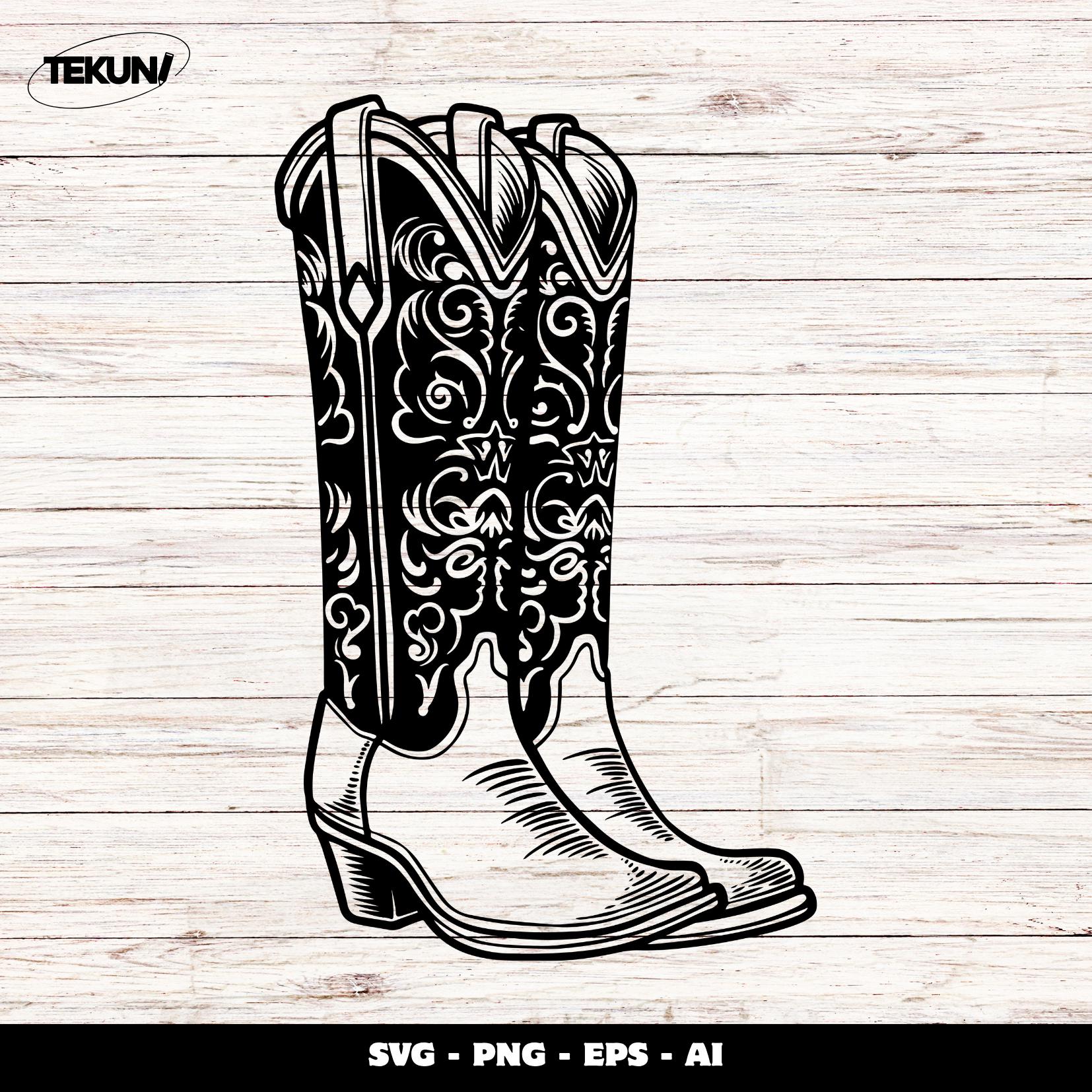 Cowboy Boots SVG: Wild West Graphic Art (digital Download - Etsy Israel, image size:1654x1654