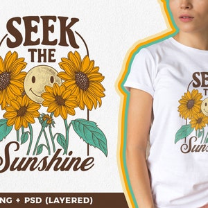 Summer png, Seek The Sunshine, Retro Sublimations, instant download