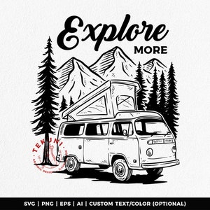 Campervan SVG, Van life SVG, adventure time, Instant download