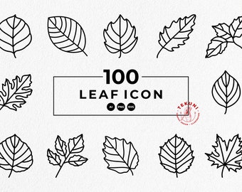 Leaf Icon set, Decorative Elements - Instant download