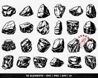 Rock svg bundle, stones and boulders svg - Instant download
