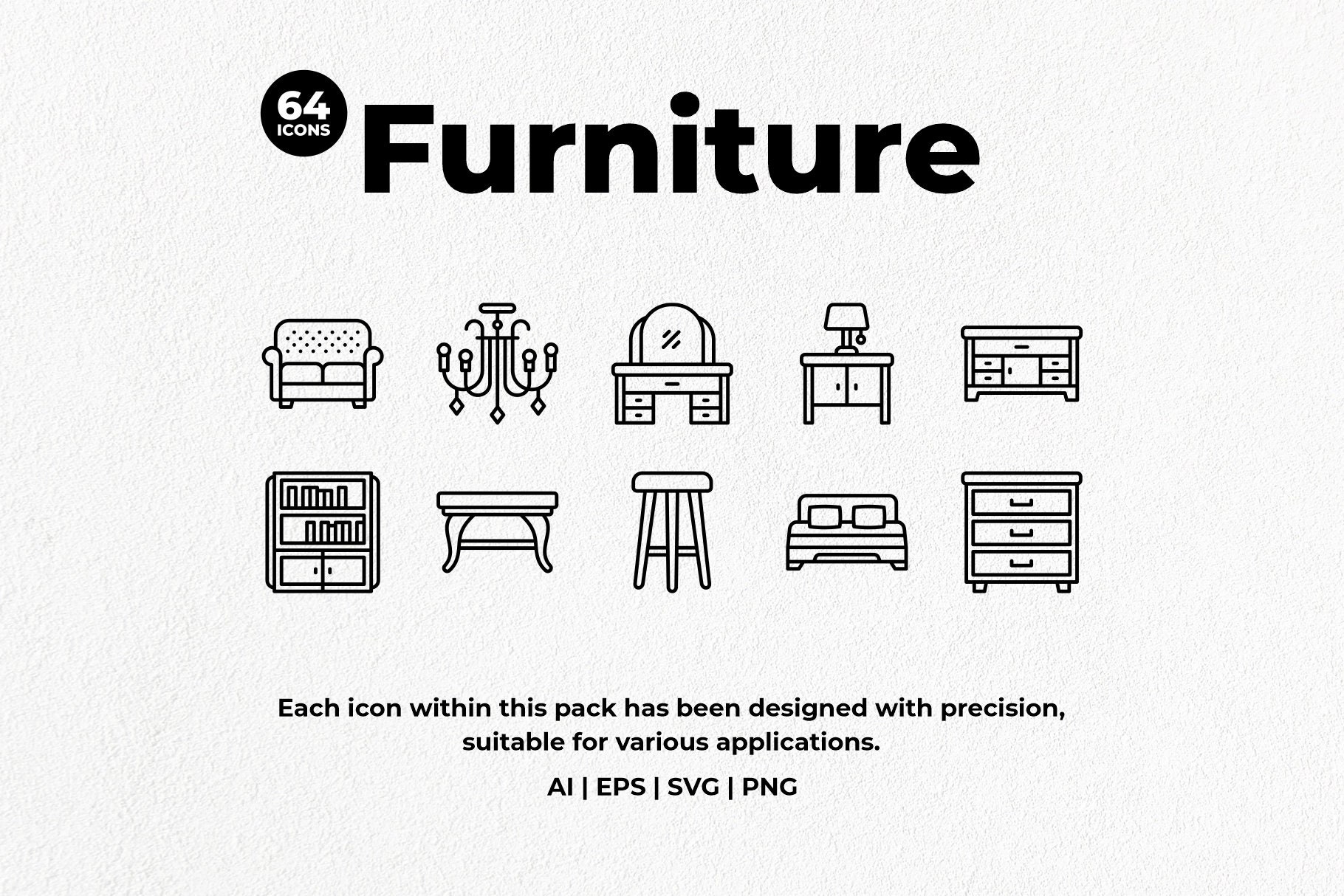 Furniture icon pack, home stuff icon, household svg - Instant download