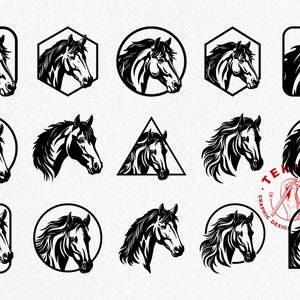 Horse Head SVG: Equestrian Silhouette Vector Graphics (Digital Download)