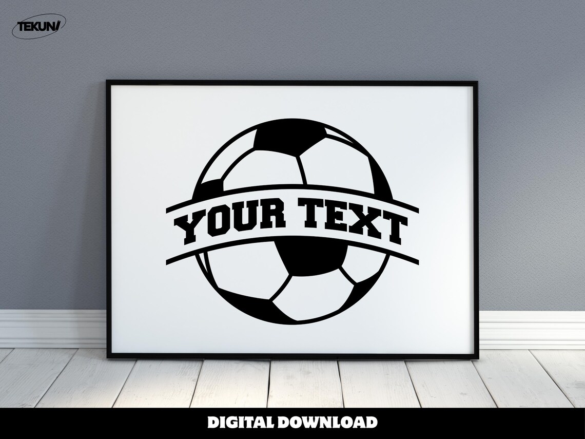 Soccer Ball Monogram SVG Bundle: Custom Name Frame, Sports Logo ...
