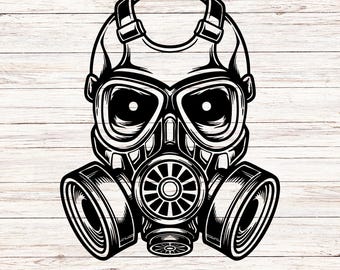 Skull With Gas Mask SVG: Vector Cut File (digital Download - Etsy