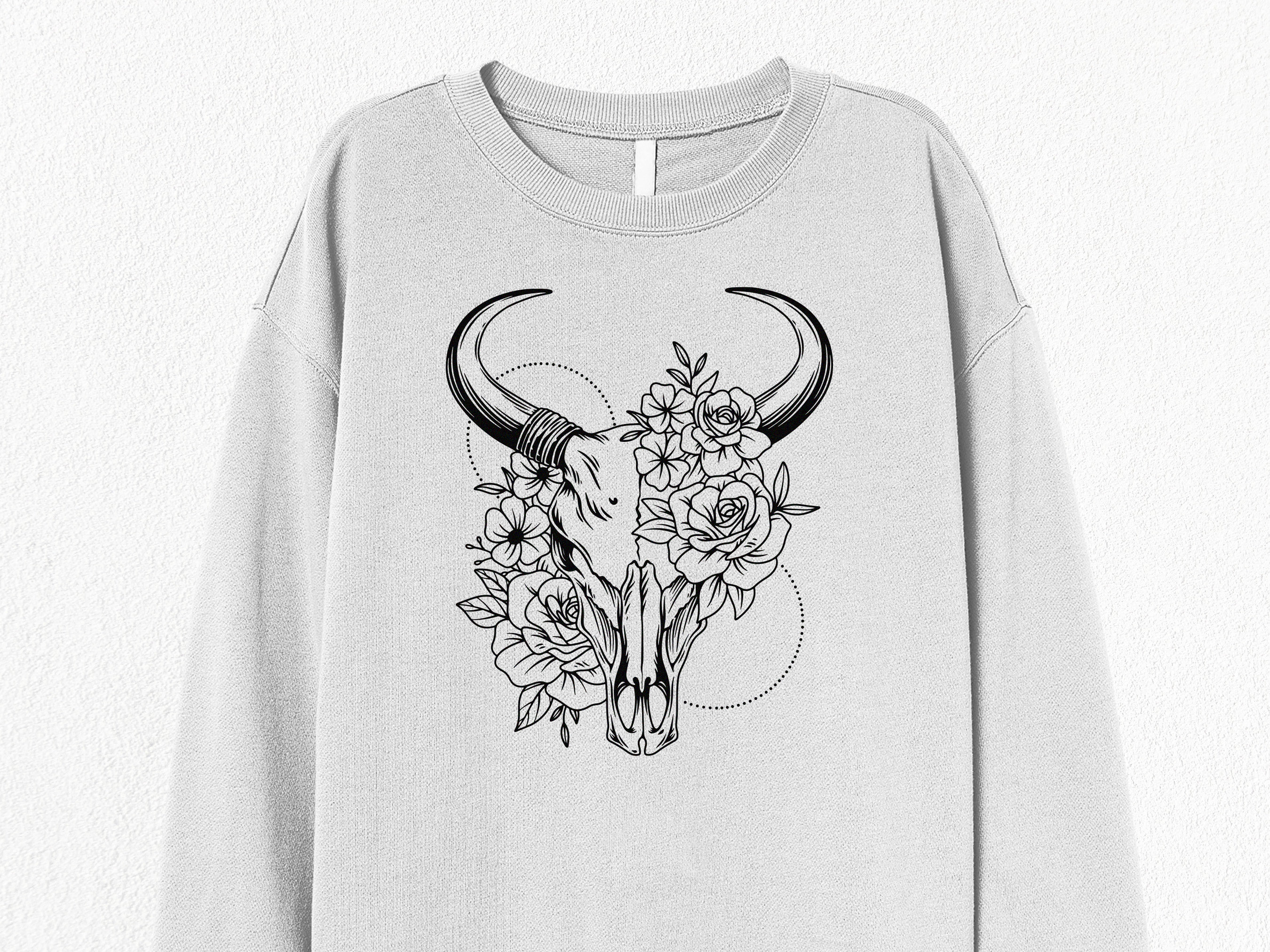 Bull Skull SVG, Floral Bull Skull, Cow Skull SVG Instant Download - Etsy