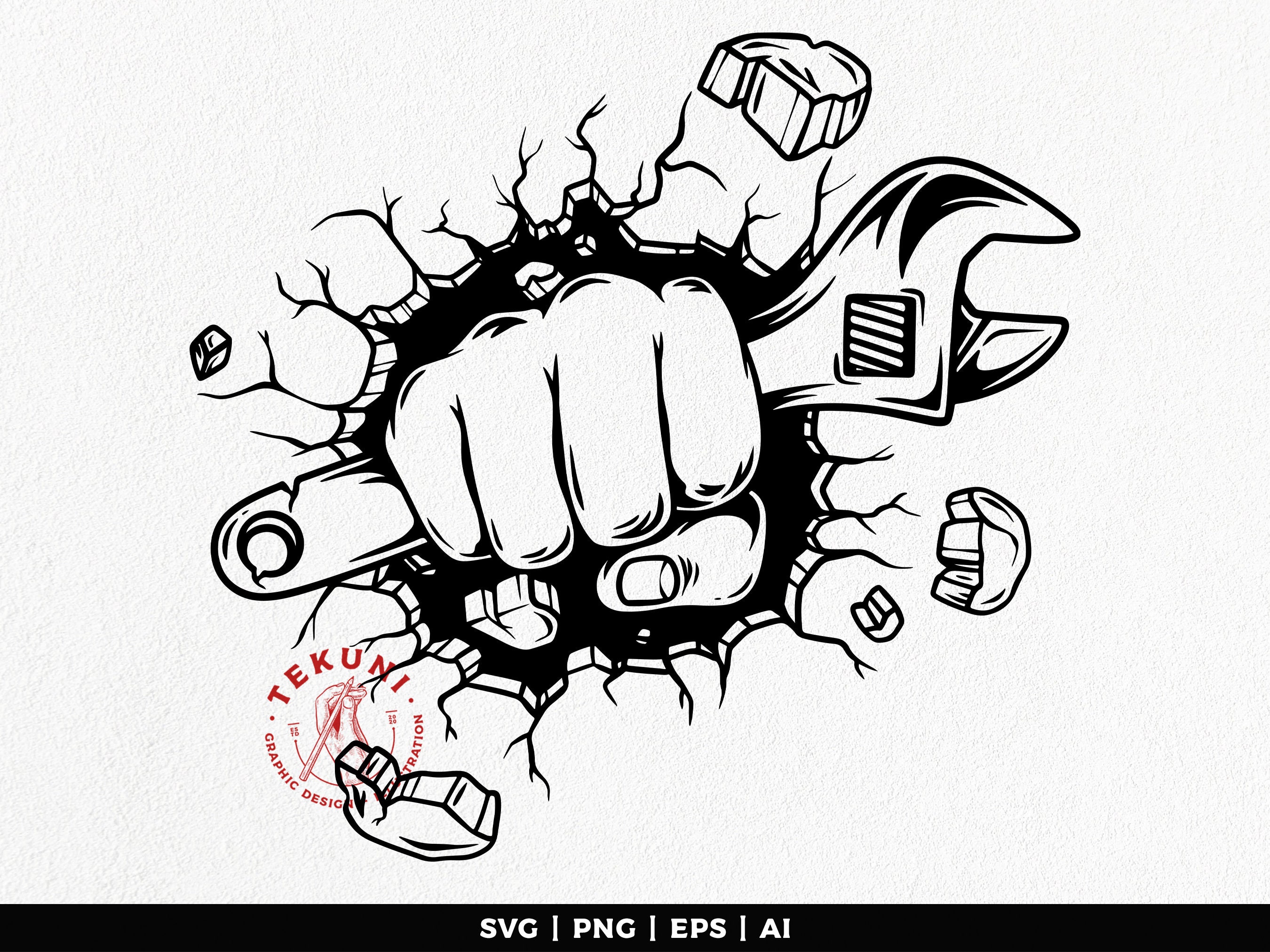 Fist Wrench SVG, Wrench Svg, Mechanic Repair Svg, Instant Download Etsy