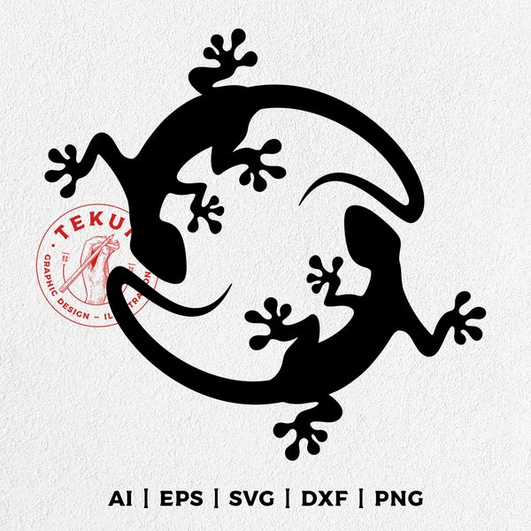 Gecko SVG, Gecko clip art, Lizard SVG, Gecko Silhouette, Gecko stencil instant download