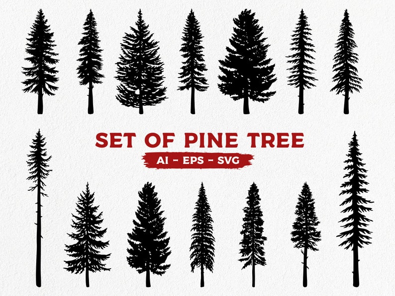 Pine tree SVG bundle Instant download image 1