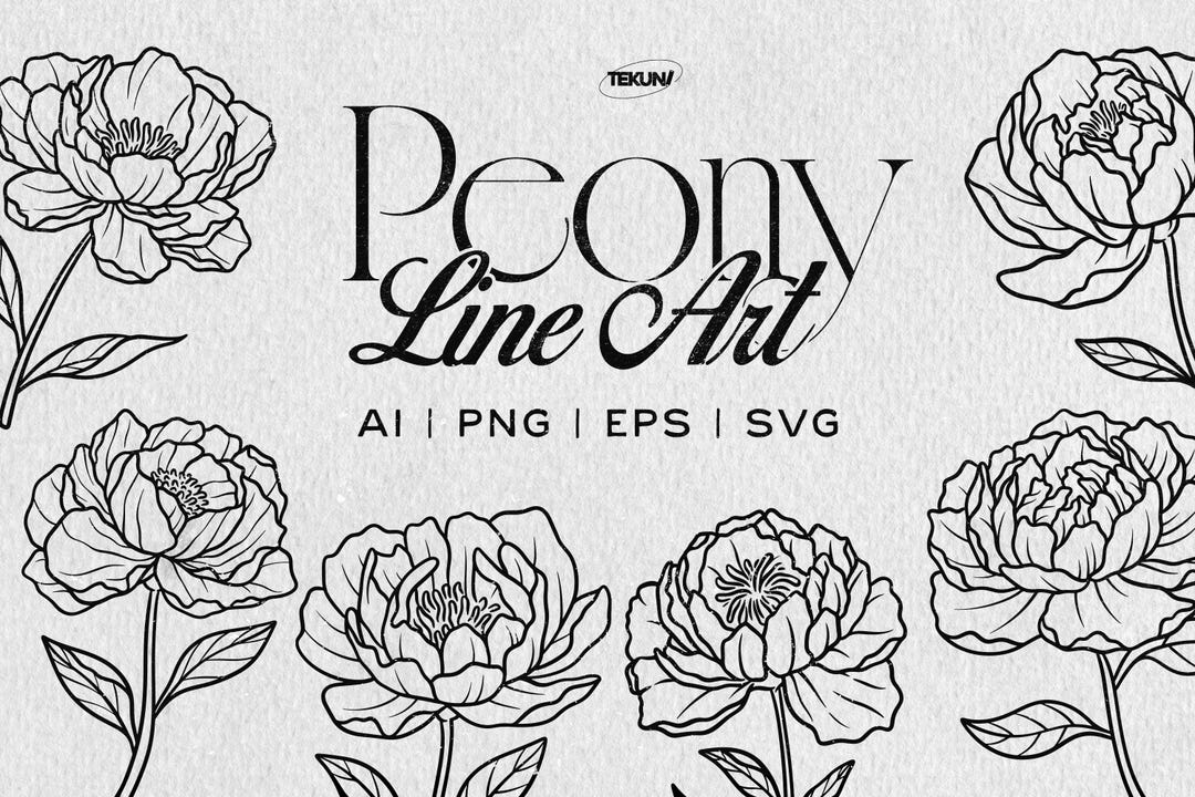 一点物 手描きアート 牡丹 切り絵 モノクロ 牡丹 SVG、牡丹 DXF、牡丹