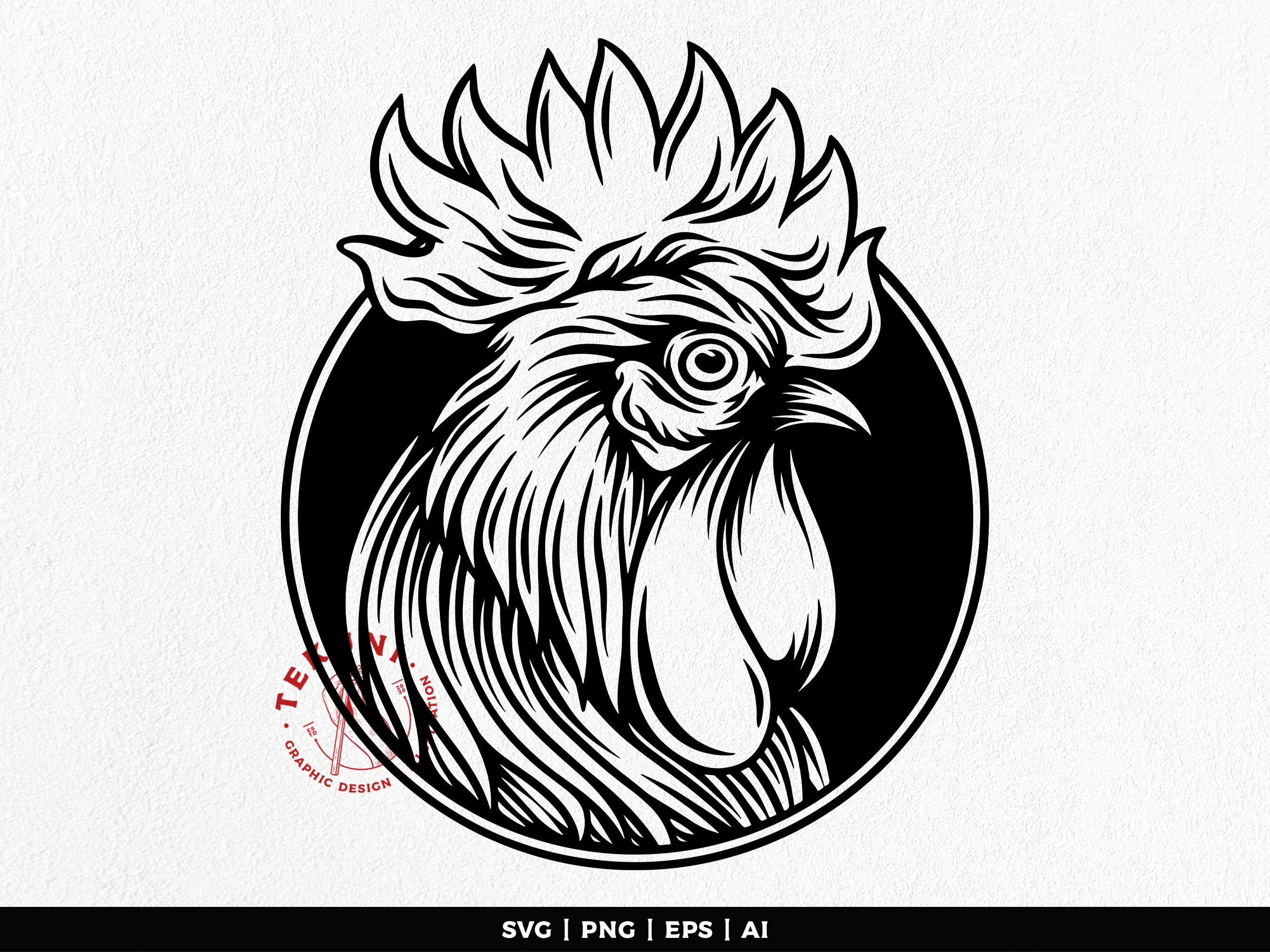 Rooster SVG, Rooster Head Svg, Rooster Logo Vector, Rooster Clip Art