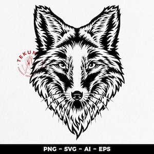 Fox head svg for cutting file, silhouette, instant download