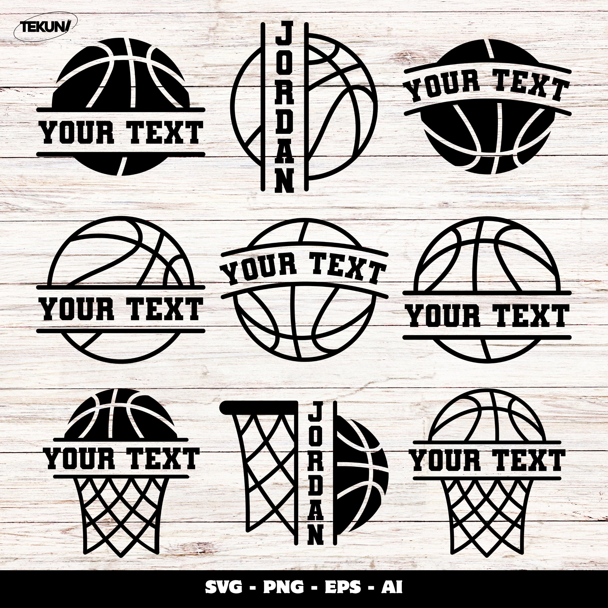 Basketball Monogram SVG Bundle: Custom Name Frame, Sports Logo (digital ...