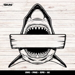 Shark SVG: Blank Sign, Ocean Animal Silhouette (Digital Download