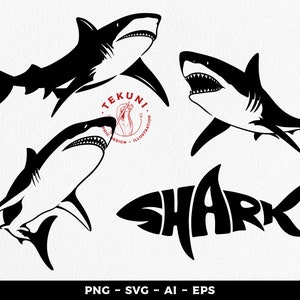Shark svg files for cricut, sea animals clip art, Instant download