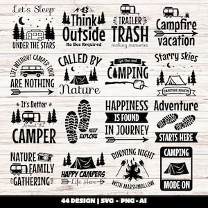 Camping SVG Bundle: Travel Quotes, Camping Life Designs (Digital Download, 89 Files)