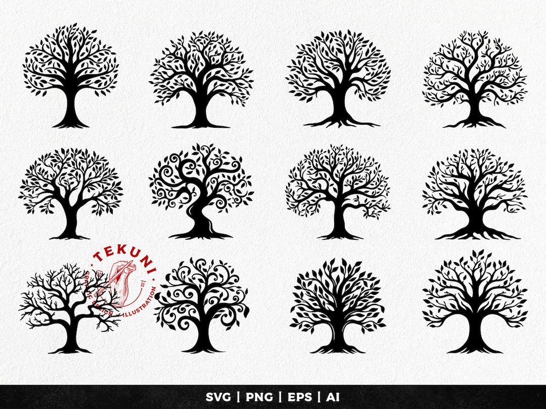 Tree SVG Bundle, Tree Logo Vector, Tree Clipart - Instant Download - Etsy
