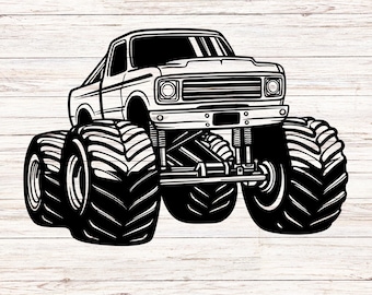 Monster Truck SVG: Big Wheels Clipart, Boys Birthday Design (Digital Download