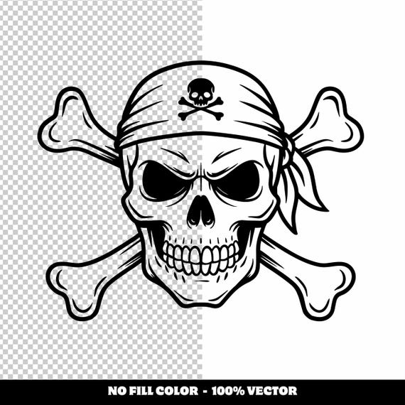 Pirate Skull SVG, Skull and Crossbones, Jolly Roger Skull SVG - Etsy