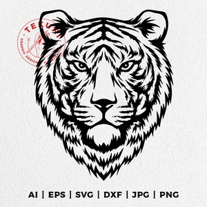 Tiger Head SVG Design: Clipart Vector (Digital Download)