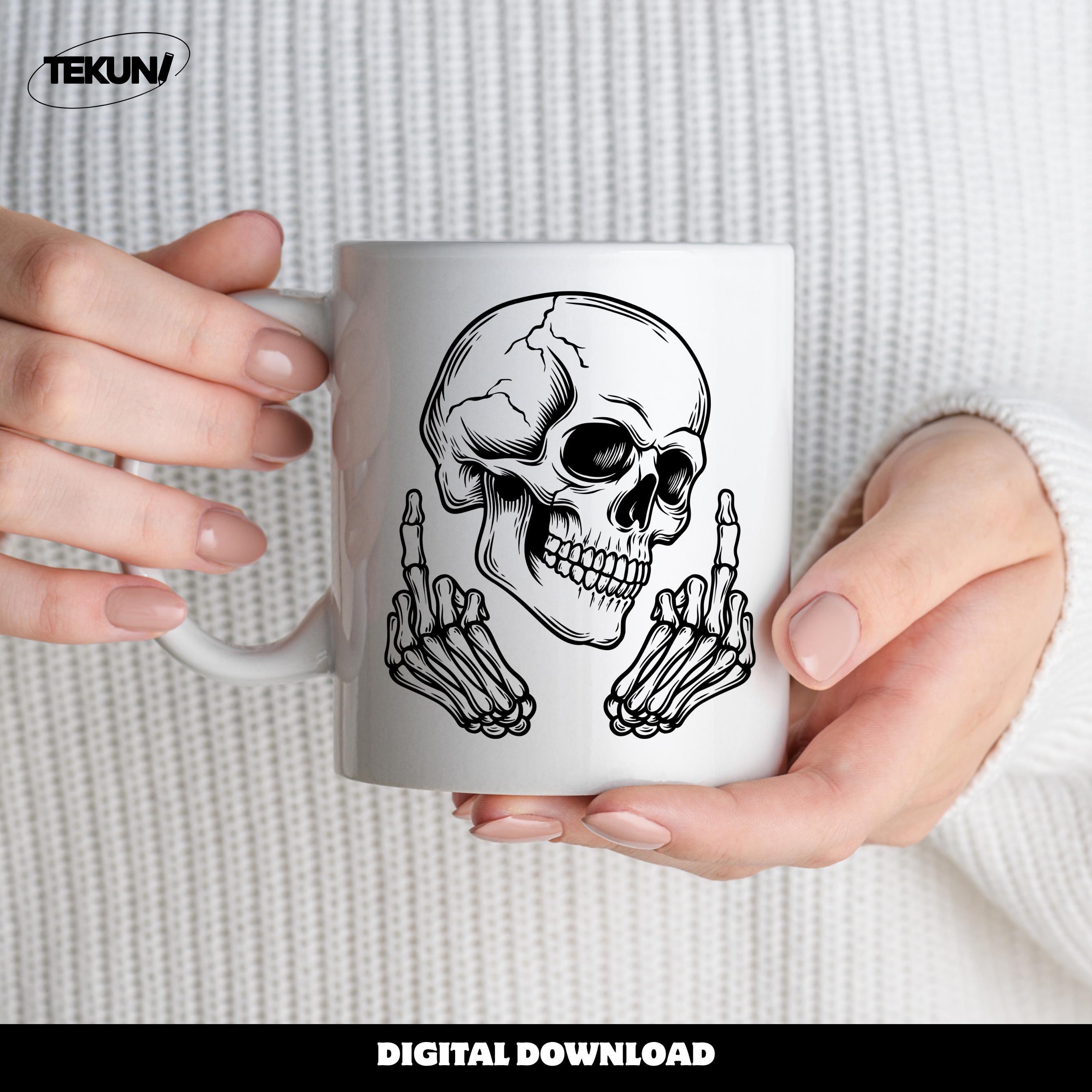 Skull Rude Middle Finger Skull SVG: Rude Halloween Cut File (digital Download) - Etsy