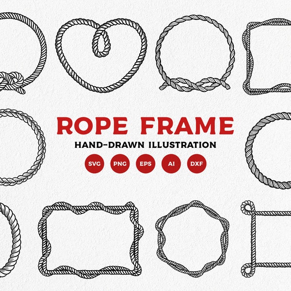 Rope Frame SVG Bundle - Instant Download