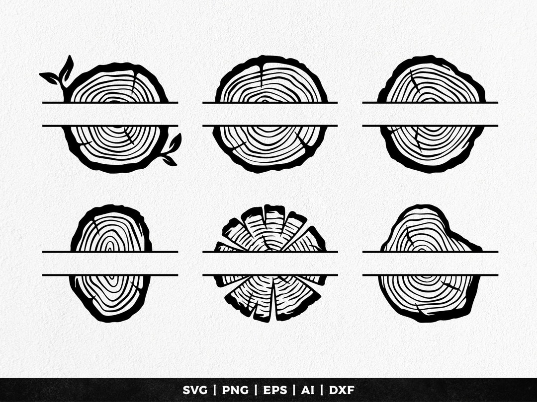 Tree Rings Split Monogram Svg Cut Files for Cricut, Instant Download - Etsy