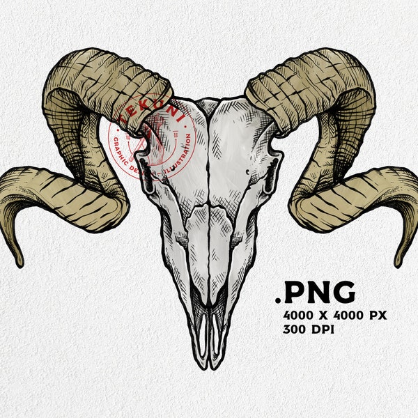 Ram skull png, goat skull png file for sublimation, instant download