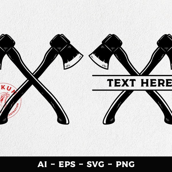 Crossed Axes SVG, Cross axe split monogram, Axe Clipart, Axe SVG, Lumberjack SVG, Instant Download
