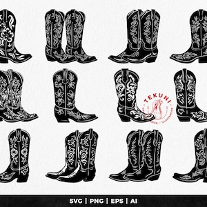 Cowboy boots svg bundle, Cowgirl boots svg - Instant Download