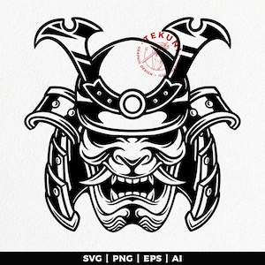 Samurai warrior, japanese warrior, Hannya Mask, Instant download