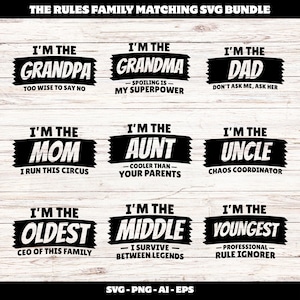 Lustiges Familien-Shirt SVG-Paket: Wiedervereinigung Spruch Designs (Digitaler Download für Cricut & Silhouette