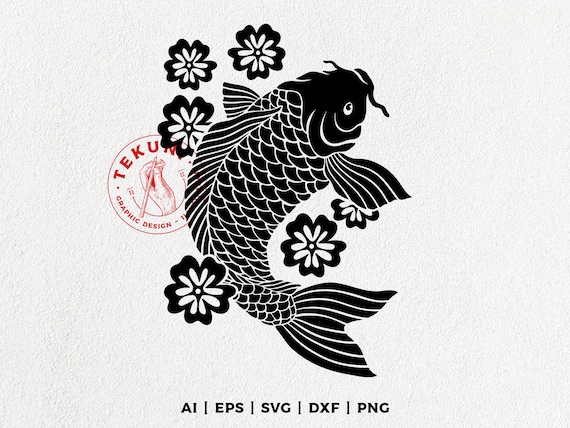 Koi Fish SVG, Koi Fish Tattoo Design, Koi Fish Silhouette, Koi Fish Stencil  Instant Download - Etsy