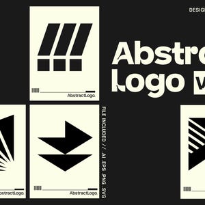 Modern abstrakt logotypmallpaket | Minimal geometrisk logotypvektoruppsättning vol. 12