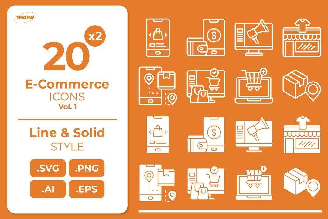 E-commerce Icons Vol 1, Business Marketing Icon Pack, Online Store ...