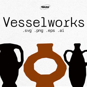 Ceramic Vessel SVG Bundle, Modern Pottery Silhouettes, Vase Shapes Cricut Cut Files