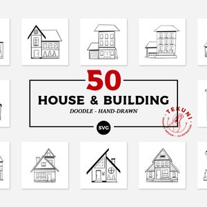 House and building illustration bundle - Instant download
