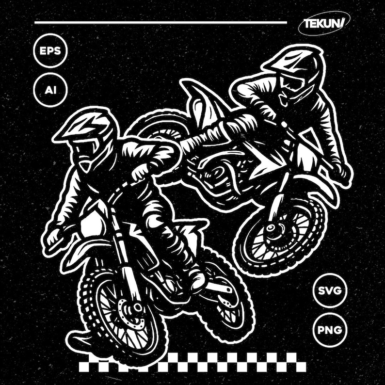 Grasstrack Rider Svg Motocross SVG Bundle, Dirt Bike Rider Clipart, Linocut Style (digital ...