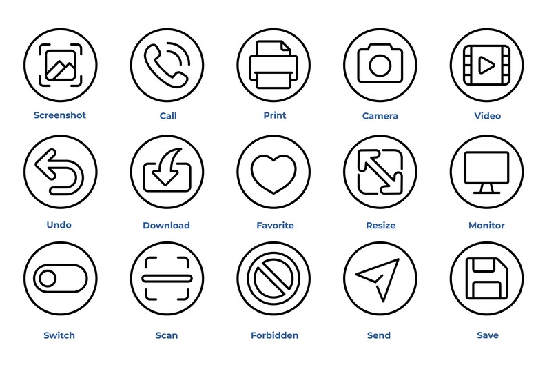 User Interface Icons SVG Bundle, Outline Icon Set (digital Download) - Etsy