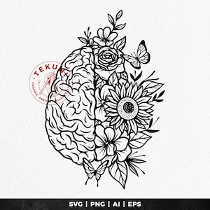 Flower Brain SVG Instant Download