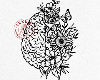 Download immediato di Flower Brain SVG